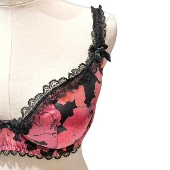 Agent Provocateur SET June Floral Silk BRA 36DD BRIEF Large NWT - Picture 7 of 17